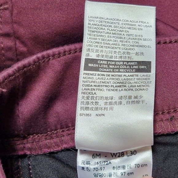 𝅺Pants Burgundy Skinny shapping pants Cotton blend SIGNATURE LEVI STRAUSS GOLD - Picture 7 of 11